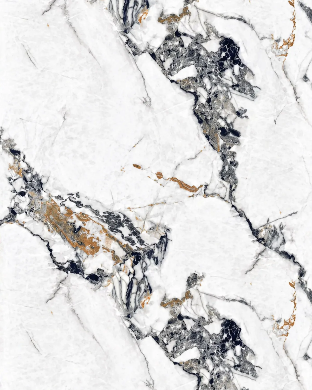 White marble, grey and amber veining finish, KL8267 panel swatch